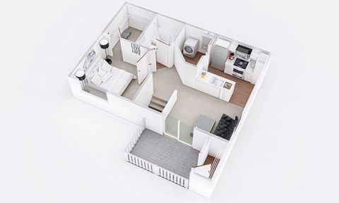 Floor plan for 1 bed, 1 bath, 631 sqft